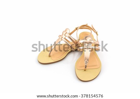 Women sandals shoes on white background.