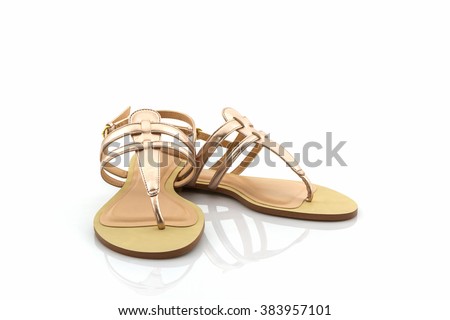 Women sandals shoes on white background.