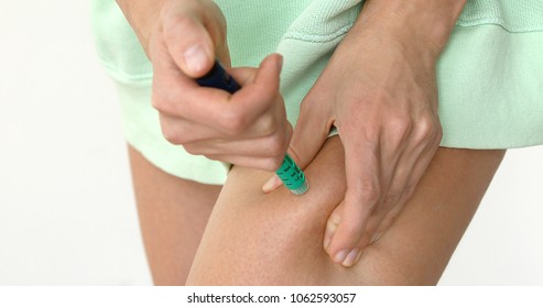 Asian self injects her selfs Asian self injects her selfs