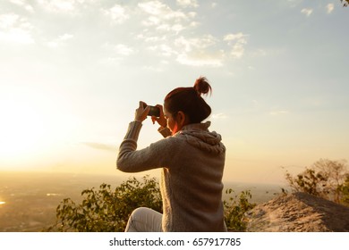 Women Selfie Landscape Sunset Stock Photo 657917785 | Shutterstock