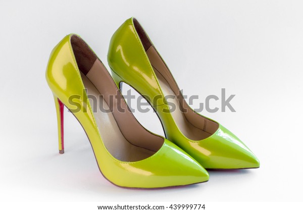 Women Shoes Lime Color Boat Style Stock 