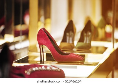 Women Shoes In A Luxury Store