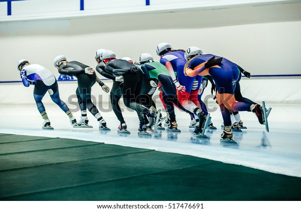 women speed skaters mass start competitions in\
speed skating