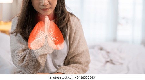 Women touching neck unwell coughing, Lung health therapy, sore throat pain, lung cancer, bronchitis, Bronchial Asthma, Tuberculosis, pneumonia, asthma, insurance, hospital.world no tobacco day