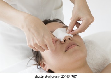 Women Undergoing A Plastic Surgery Of The Nose