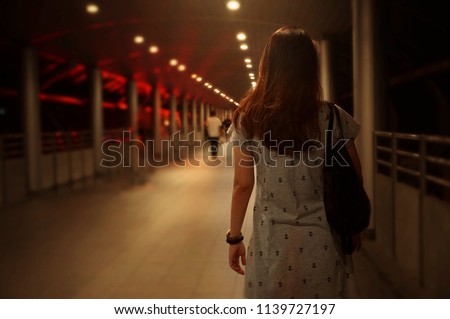 Women walking alone 