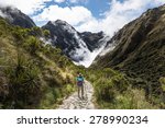 Women walking on The Inca Trail, Machu Picchu, Peru