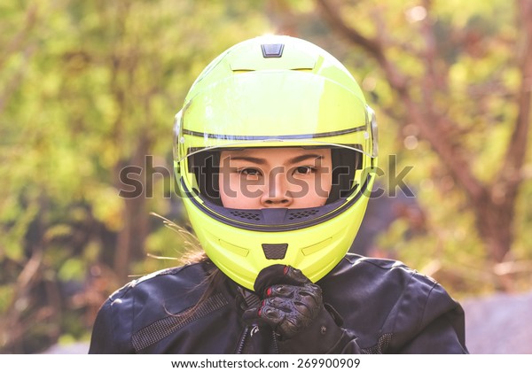 Download Women Wearing Yellow Full Face Motorcycle Transportation Stock Image 269900909 PSD Mockup Templates