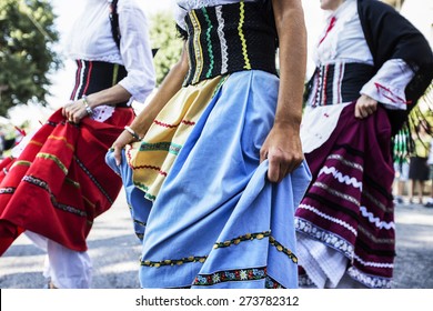 Women Who Dance During A Folk Dance