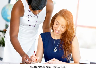 Women Working Together, Office Interior