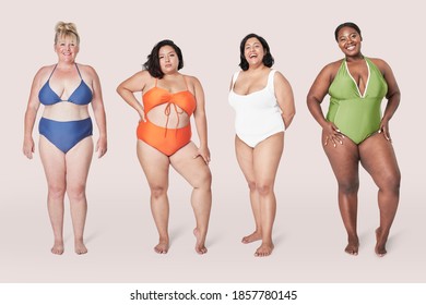 Women's Swimwear Collection Plus Size Fashion Mockup