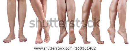 Similar – Unrecognizable diverse barefooted women in bath towels