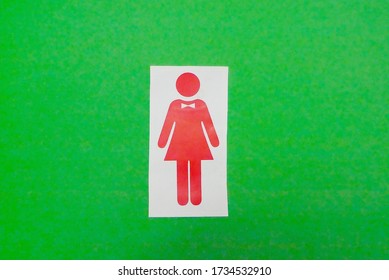 Women's Bathroom Sign Green Screen