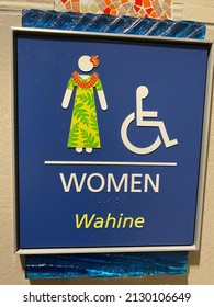 Women's Bathroom Sign On Island Of Oahu