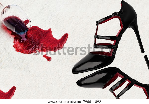 wine red shoes women's