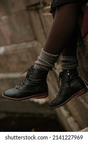 Women's Black Shoes For Autumn Or Spring Weather