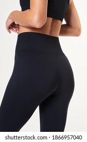 Women's Black Workout Leggings Mockup