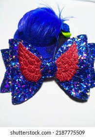 Women's Blue Hair Clip With A Small Hat