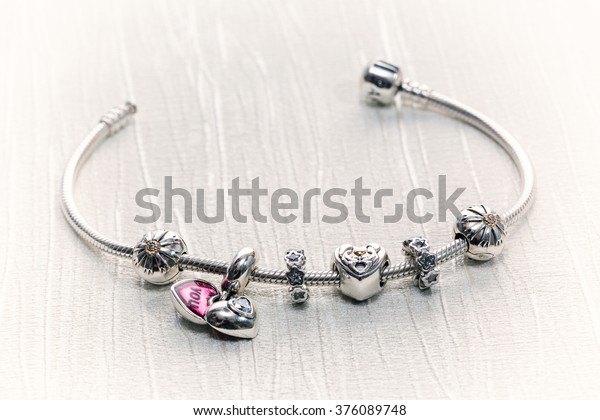 Women\'s Bracelet Pandora, Charms close-up, jewelry,\
retro style