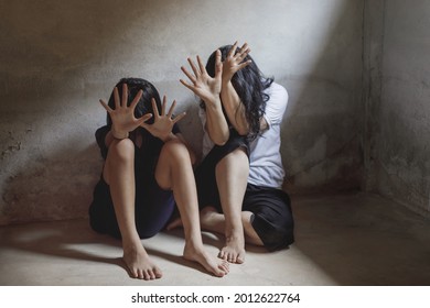 Womens And Children Of Victim In The Room, Human Trafficking