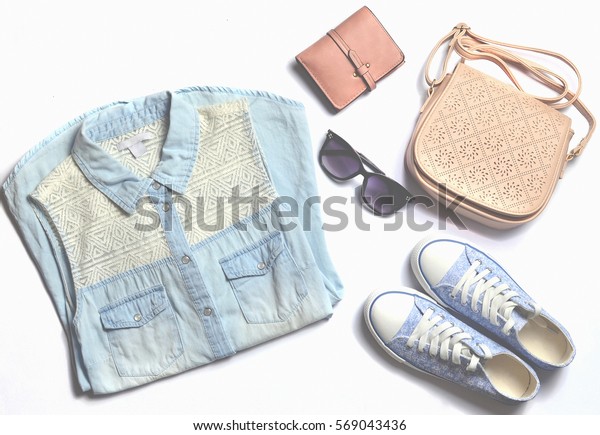 Womens Clothing Decomposed On White Background Stock Photo (Edit Now ...