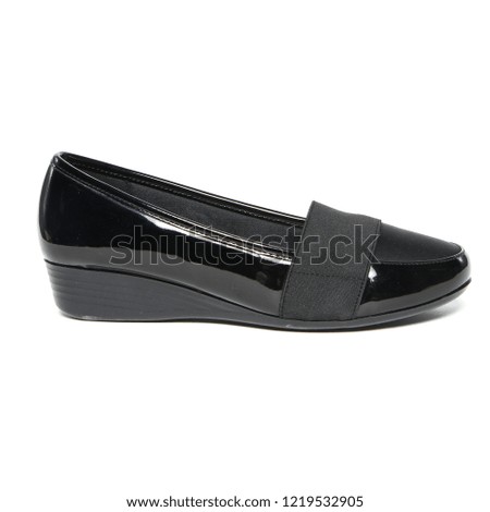 Women's flats shoes leather isolated on white background