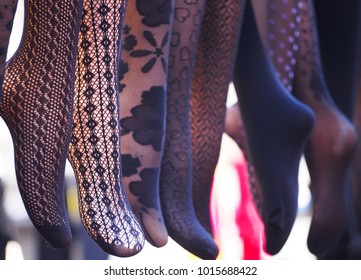 Women's full length compression tights. Black variant. Fully editable handmade mesh.