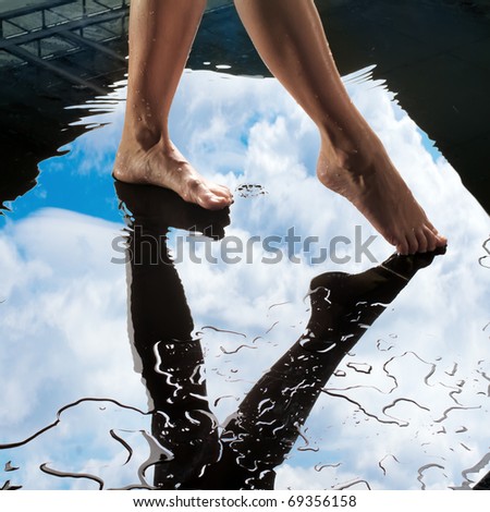 Similar – Image, Stock Photo Flip! Well-being