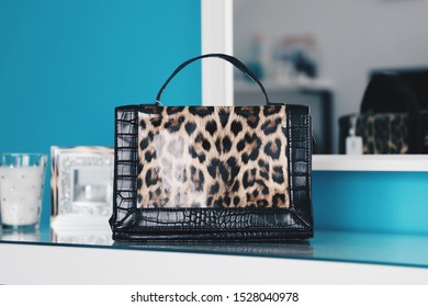 Women's Handbag On White Table