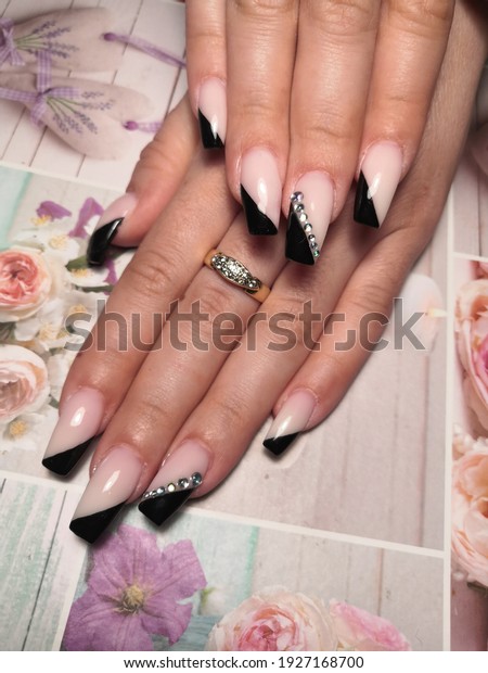 Womens hands with beautiful\
nails