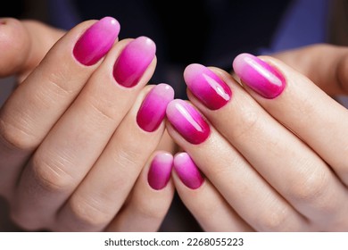 and hands manicure pink