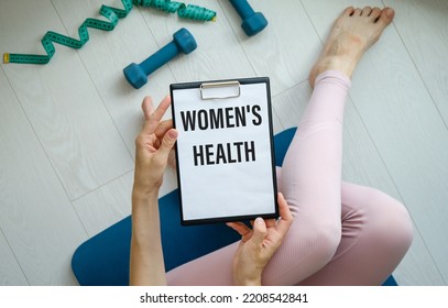 Women's Health Card With Colorful Background With Defocused Lights