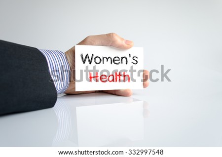 Women's health text concept isolated over white background