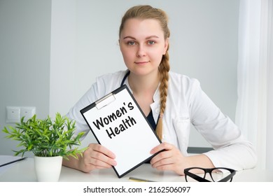 Women's Health Word On Notebook,stethoscope And Green Plan, Medical Concept.