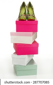 coloured shoe boxes
