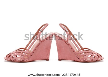 Women's high heel sandals on white background