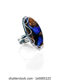 Women's Jewelry Silver Ring With Opal