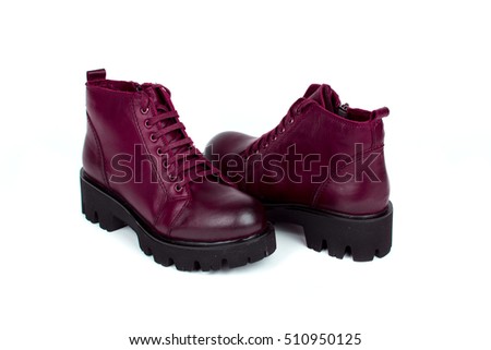 Women's leather boots.