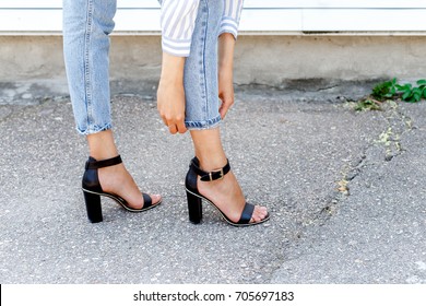 Young Girls Heels Sandals Images Stock Photos Vectors Shutterstock