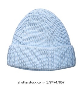 light blue knit hat