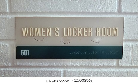 Women's Locker Room Sign From Front View