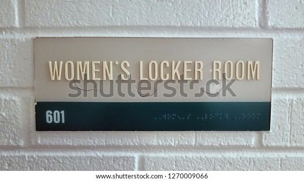 Womens Locker Room Sign Front View Stock Photo Edit Now