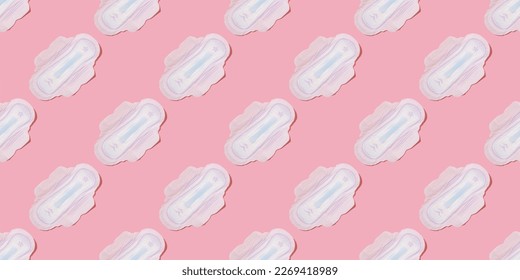 Women's pads pattern. Feminine hygiene items.