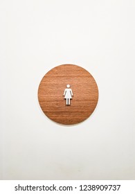 Women's Restroom Sign On White Background