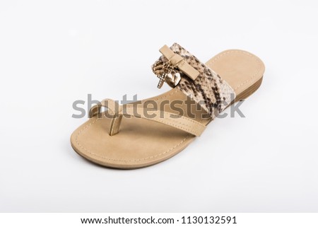 Women's sandal on white background. Summer fashion.