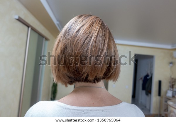Womens Short Hairstyle Back View Stock Photo Edit Now