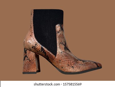 womens brown snakeskin boots