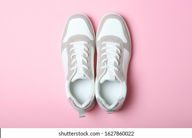 women's sneakers on a colored background. Women's shoes.
 - Shutterstock ID 1627860022