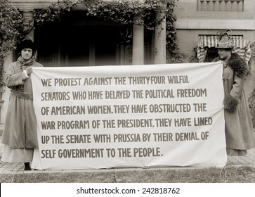 Women's Suffrage Activists Protest The U.S. Senate's Failure To Pass The Federal Woman Suffrage Amendment In 1918.