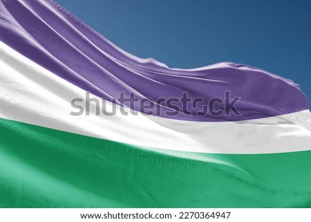 Women's Suffrage Flag in UK Colours of the suffragette movement. Purple represents loyalty and dignity, white for purity, and green for hope